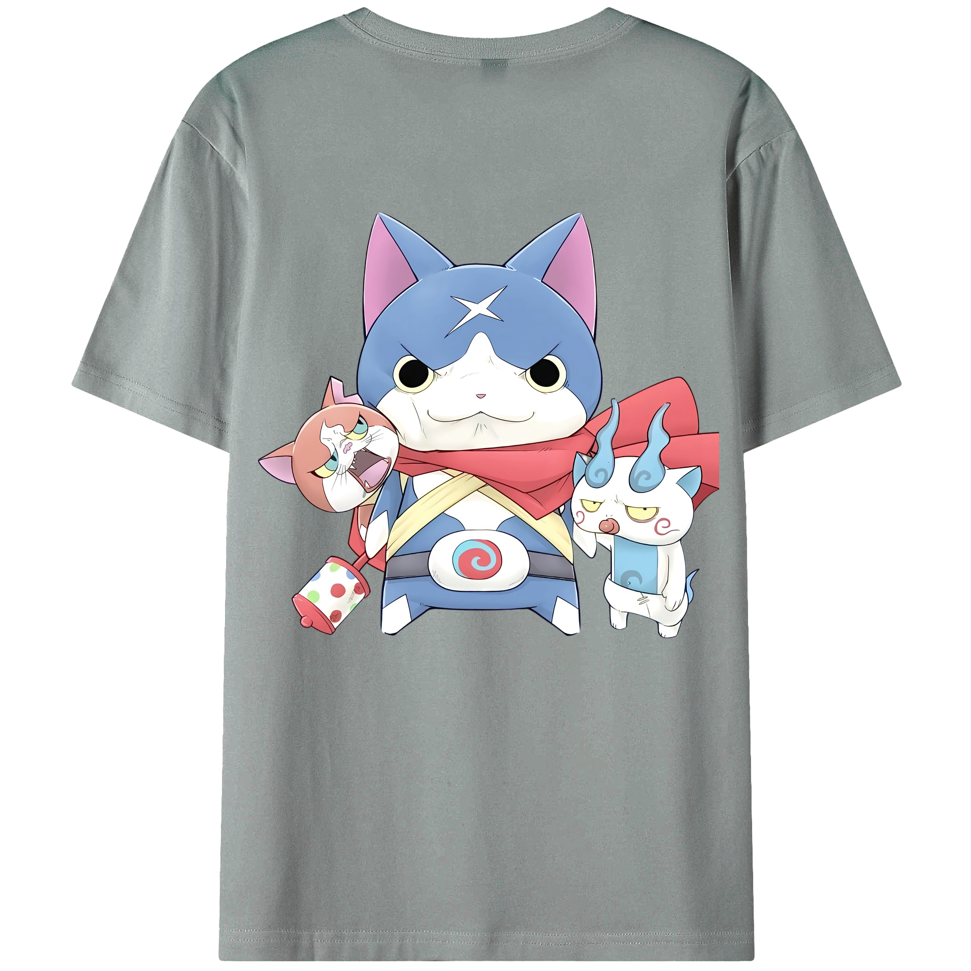 （画像用） 妖怪ウォッチ Yo-kai Watch 綿100％ メンズ半袖Tシャツ（バックプリント） 通気性